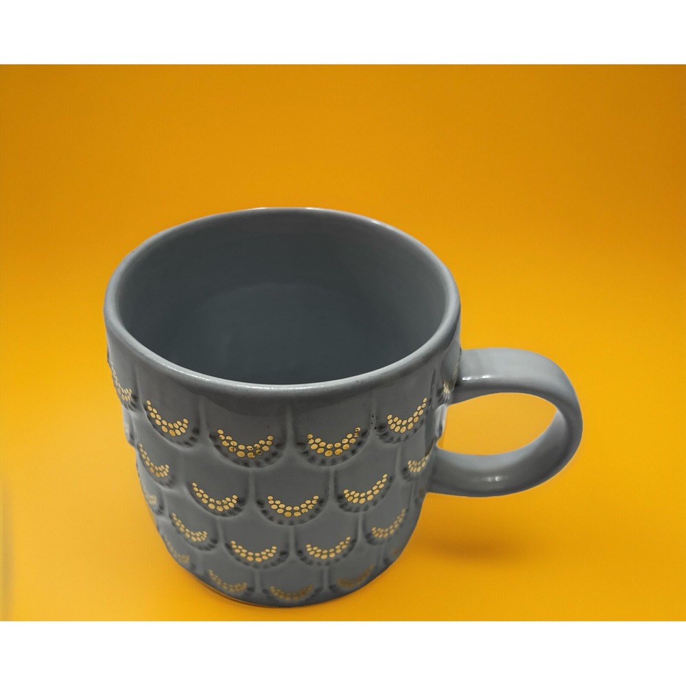 Starbucks Anniversary Mermaid 3D Gold Raised Scale Coffee Mug Cup 2016 10 oz